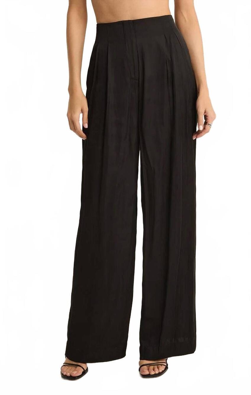 NEW Z SUPPLY lisse wide leg pant in black